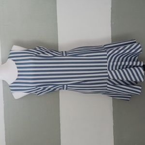 Banana Republic denim blue, white & black stripef dress
